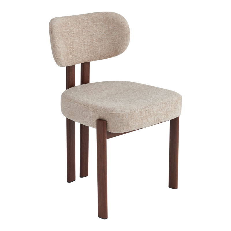 product_pako_413-000009 Καρέκλα Glamor ύφασμα μπεζ-καρυδι μεταλλικά πόδια 53x51x81εκ - Image 1