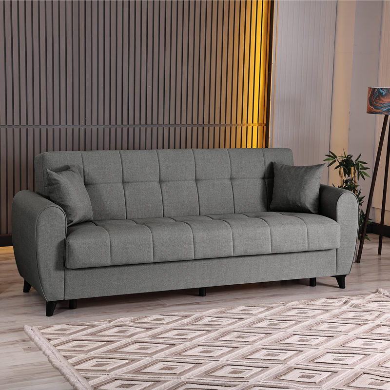 product_pako_418-000015 Καναπές Κρεβάτι τριθέσιος Lincoln με αποθηκευτικό χώρο ανθρακί ύφασμα 226x84x93εκ - Image 1