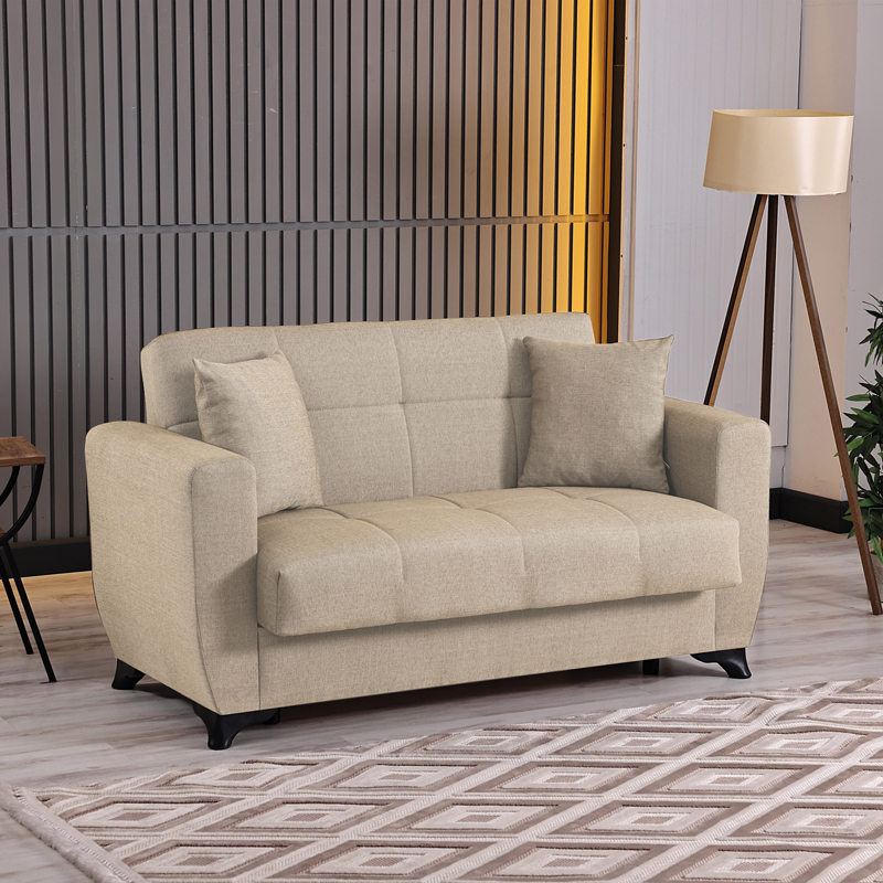 product_pako_418-000020 Καναπές Κρεβάτι διθέσιος Modesto με αποθηκευτικό χώρο κρεμ ύφασμα 153x84x86εκ - Image 1
