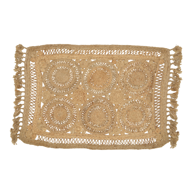 product_pako_432-000008 Χαλί Adena γιούτα με κρόσσια σε φυσική απόχρωση 216x150εκ - Image 1