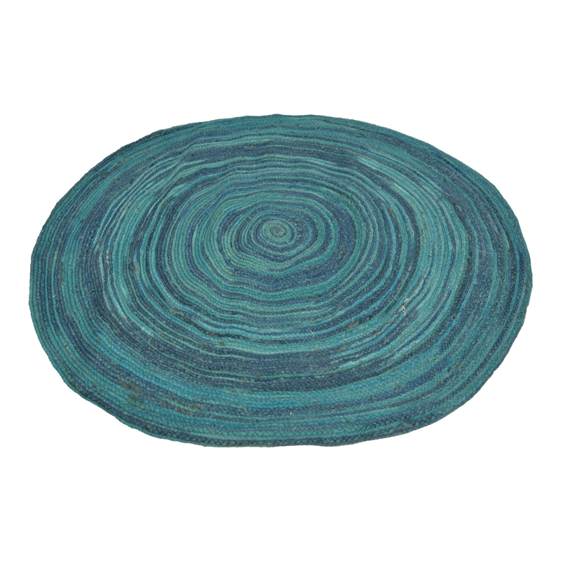 product_pako_432-000016 Χαλί Bluar πετρόλ γιούτα Φ150εκ - Image 1