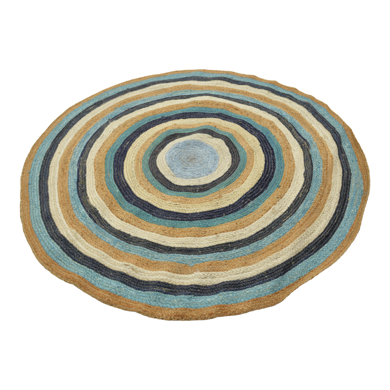 product_pako_432-000022 Χαλί Ourdia μπλε με φυσική απόχρωση γιούτα Φ150εκ - Image 1