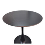 Tραπέζι Balou sintered stone σε μαύρη απόχρωση με όψη μαρμάρου-βάση μαύρο μέταλλο Φ120x73εκ - Image 2