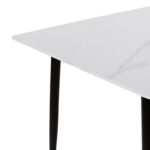 Τραπέζι Gustas λευκό μαρμάρου sintered stone-μαύρο μέταλλο 140x80x76εκ - Image 5