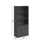 Βιβλιοθήκη γραφείου επαγγελματική Fesialo wenge 80x40x180εκ - Image 8