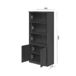 Βιβλιοθήκη γραφείου επαγγελματική Fesialo wenge 80x40x180εκ - Image 9