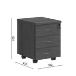 Συρταριέρα τροχήλατη επαγγελματική Fesialo wenge 39x47x52.5εκ - Image 6