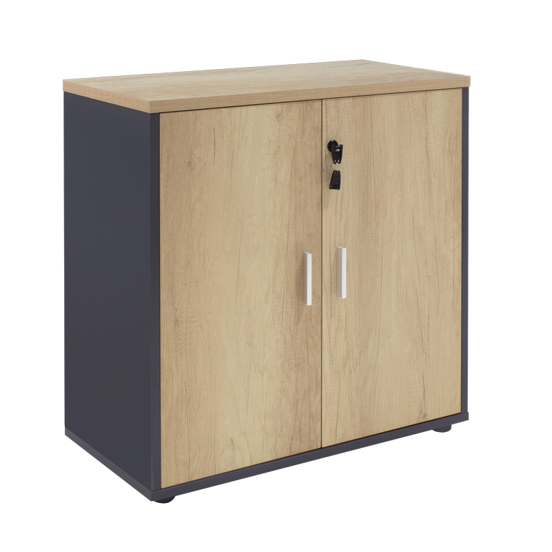 product_pako_069-000019 Ντουλάπι γραφείου χαμηλό επαγγελματικό Lotus χρώμα φυσικό ανθρακί 80x40x80εκ - Image 1