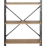 Βιβλιοθήκη Manlo oak με μαύρο μέταλλο 58.6x23.5x144εκ - Image 5