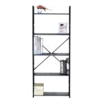 Βιβλιοθήκη Manlo μαύρο μέταλλο 58.6x23.5x144εκ - Image 3
