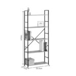 Βιβλιοθήκη Manlo μαύρο μέταλλο 58.6x23.5x144εκ - Image 5
