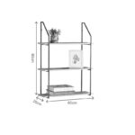 Ραφιέρα τοίχου Fema oak με μαύρο μέταλλο 60x20x80εκ - Image 4