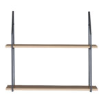 Ραφιέρα τοίχου Fema oak με μαύρο μέταλλο 60x20x52εκ - Image 3