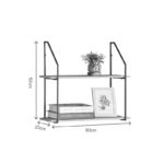 Ραφιέρα τοίχου Fema oak με μαύρο μέταλλο 60x20x52εκ - Image 5