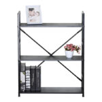 Βιβλιοθήκη-ραφιέρα Manlo μαύρο μέταλλο 58.6x23.5x80εκ - Image 3