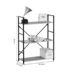 Βιβλιοθήκη-ραφιέρα Manlo μαύρο μέταλλο 58.6x23.5x80εκ - Image 5