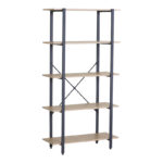 Βιβλιοθήκη Nebranzo oak με μαύρο μέταλλο 80x34x155.3εκ - Image 2