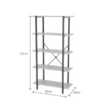 Βιβλιοθήκη Nebranzo oak με μαύρο μέταλλο 80x34x155.3εκ - Image 4