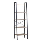 Βιβλιοθήκη Jebia oak με μαύρο μέταλλο 56x37x172.2εκ - Image 2