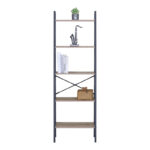 Βιβλιοθήκη Jebia oak με μαύρο μέταλλο 56x37x172.2εκ - Image 3