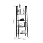 Βιβλιοθήκη Jebia oak με μαύρο μέταλλο 56x37x172.2εκ - Image 4