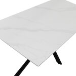 Τραπέζι Bethan sintered stone λευκό-μαύρα μεταλλικά πόδια 180x90x75εκ - Image 4