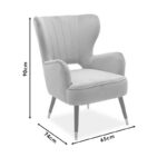 Πολυθρόνα - μπερζέρα Lark βελούδο σάπιο μήλο 65x74x90εκ - Image 7
