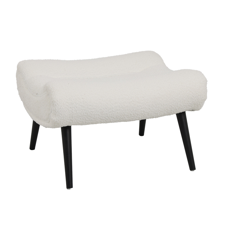 product_pako_110-000082 Σκαμπό - υποπόδιο Silla μπουκλέ ύφασμα σε λευκή απόχρωση 68x58x40εκ - Image 1