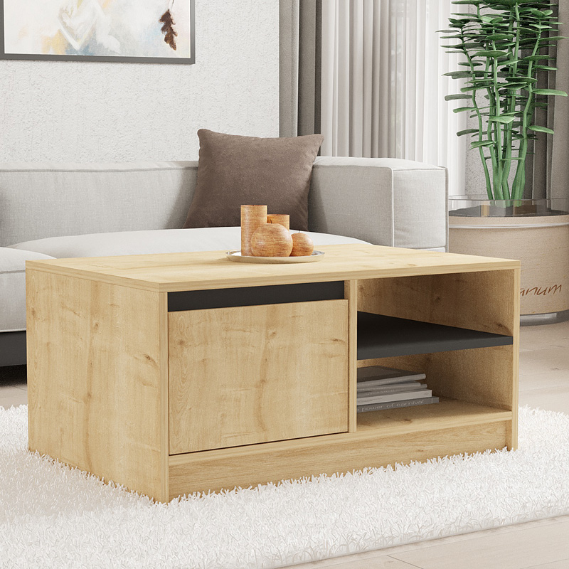 product_pako_120-000512 Τραπέζι σαλονιού Narli σε oak απόχρωση 90x60x45εκ - Image 1