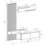 Σύνθετο σαλονιού Litende sonoma-λευκό μελαμίνης 210x42x199.5εκ - Image 3