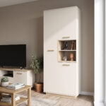 Ντουλάπα στήλη Norda κρεμ με oak 199,5x40x80εκ