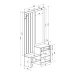 Έπιπλο εισόδου με καθρέπτη Citra sonoma 100x34.3x199.5εκ - Image 4