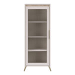 Βιτρίνα Belka κρεμ με oak 55,6x45x152,6εκ - Image 2
