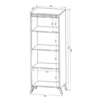 Βιτρίνα Belka κρεμ με oak 55,6x45x152,6εκ - Image 3