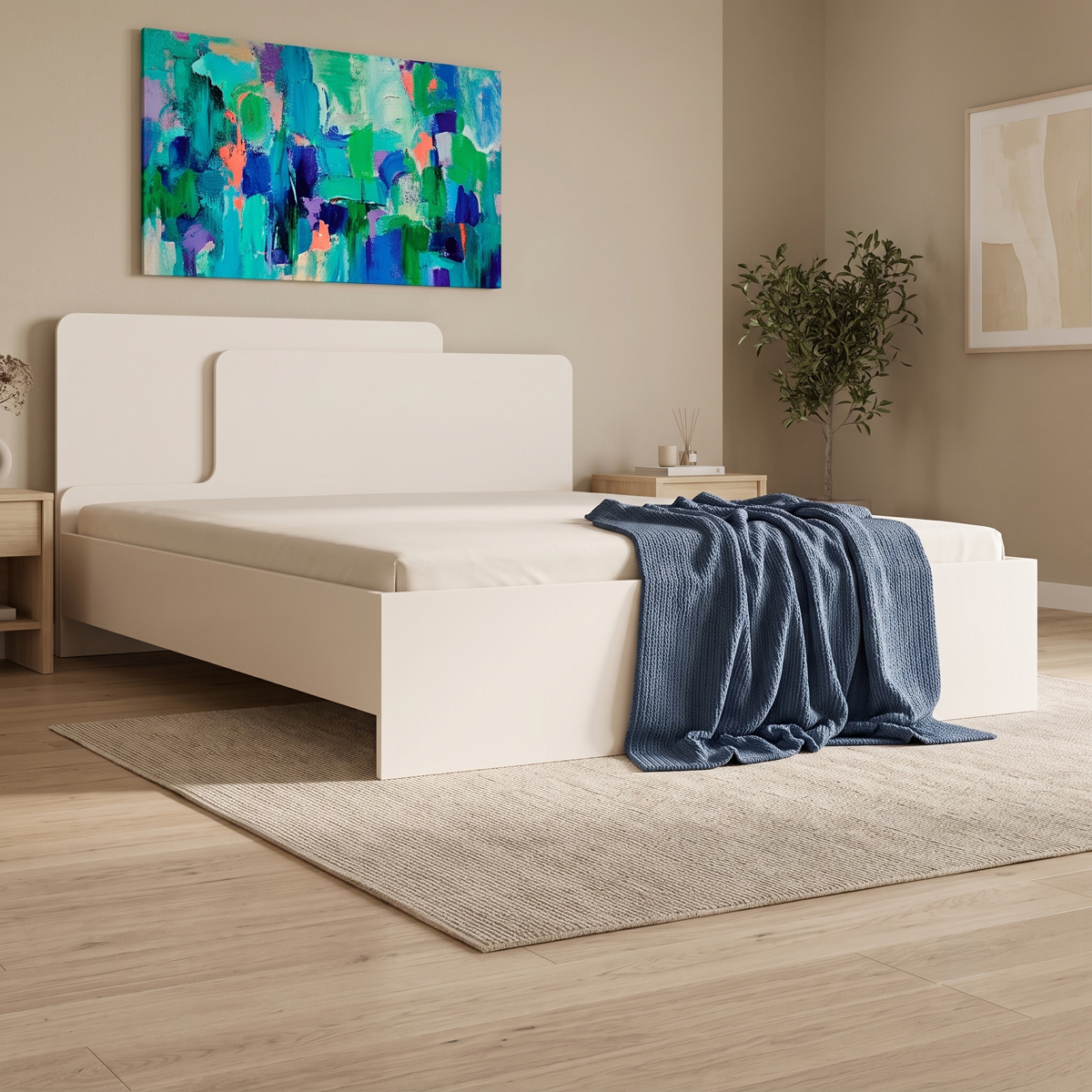 product_pako_192-000074 Κρεβάτι διπλό Lucabel κρεμ 160x200εκ - Image 1