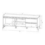 Σύνθετο σαλονιού Belka κρεμ με oak 210,6x45x152,6εκ - Image 4