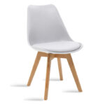 Τραπεζαρία με Καρέκλες Gaston λευκό και Τραπέζι Julita μαύρο Φ80x73εκ Σετ 5τεμ - Image 6