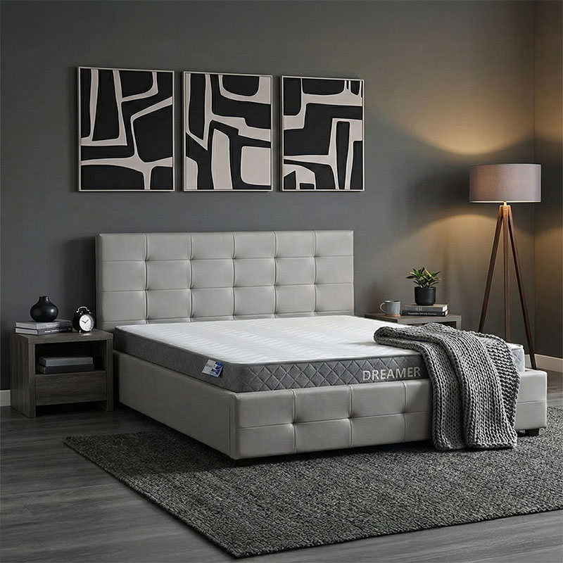 product_pako_200-001495 Κρεβάτι με στρώμα και αποθηκευτικό χώρο Roi-Dreamer pu γκρι 160x200εκ - Image 1