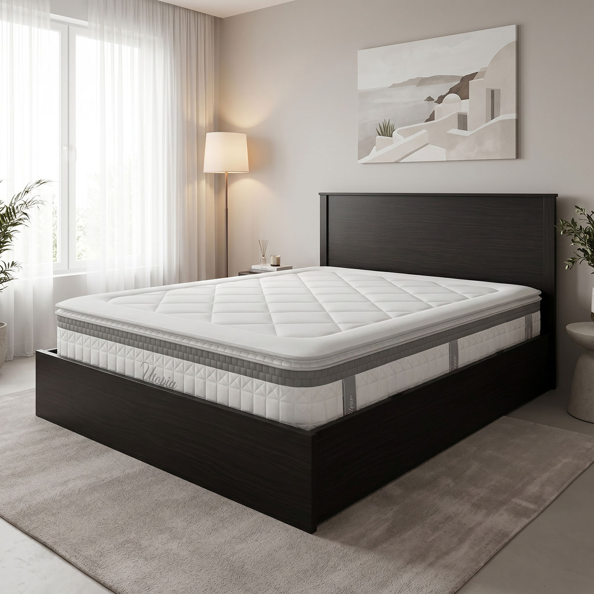product_pako_200-001875 Κρεβάτι με στρώμα Athos Utopia wenge 160x200εκ - Image 1