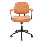 Καρέκλα γραφείου Leberta terracotta ύφασμα 64x63,5x86-96εκ - Image 5