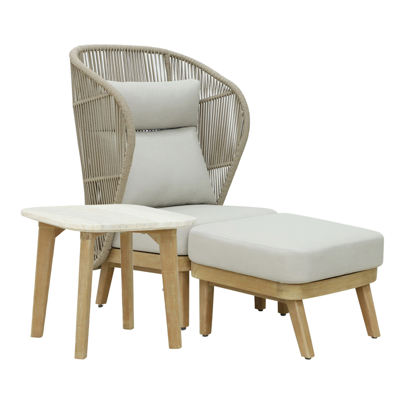 product_pako_228-000046 Σετ σαλονιού 3τμχ Nicholas μασίφ ξύλο ευκαλύπτου-μπεζ ύφασμα - Image 1