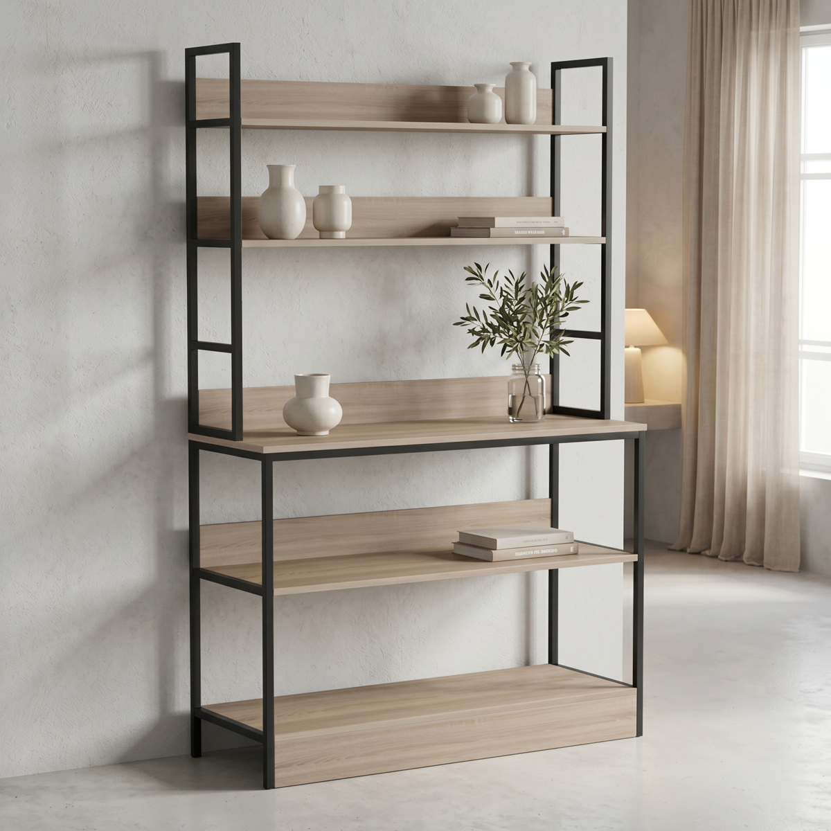 product_pako_230-000270 Επιδαπέδια ραφιέρα Oranis sonoma-μαύρο 105x38x165εκ - Image 1