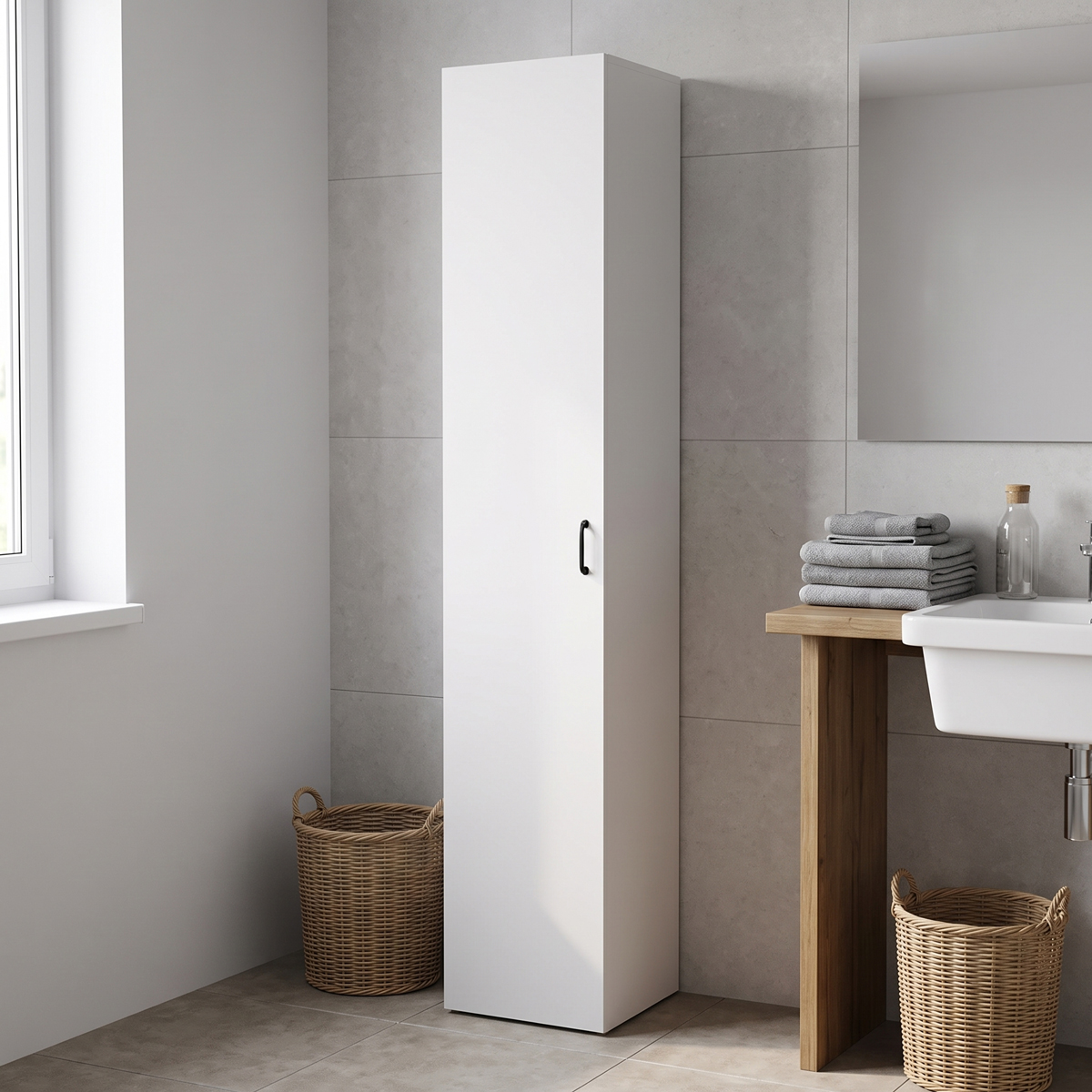 product_pako_230-000273 Ντουλάπα-στήλη Anira λευκό 30x30x180εκ - Image 1