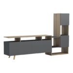 Σύνθετο σαλονιού Defry sonoma-ανθρακί 177.5x31.5x110εκ - Image 3