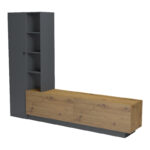 Σύνθετο σαλονιού Tilveo oak-ανθρακί 230x41.5x180εκ - Image 5