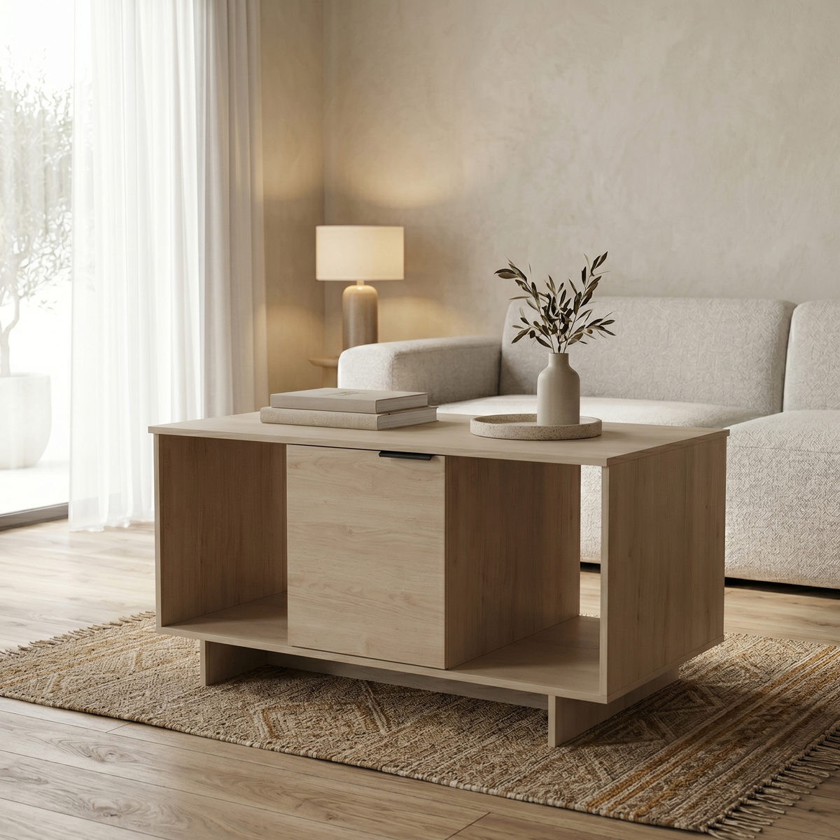 product_pako_230-000279 Τραπέζι σαλονιού Nalinda sonoma 100x55x55εκ - Image 1