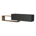 Έπιπλο τηλεόρασης επιτοίχιο Olande oak-μαύρο 210x35x48εκ - Image 5