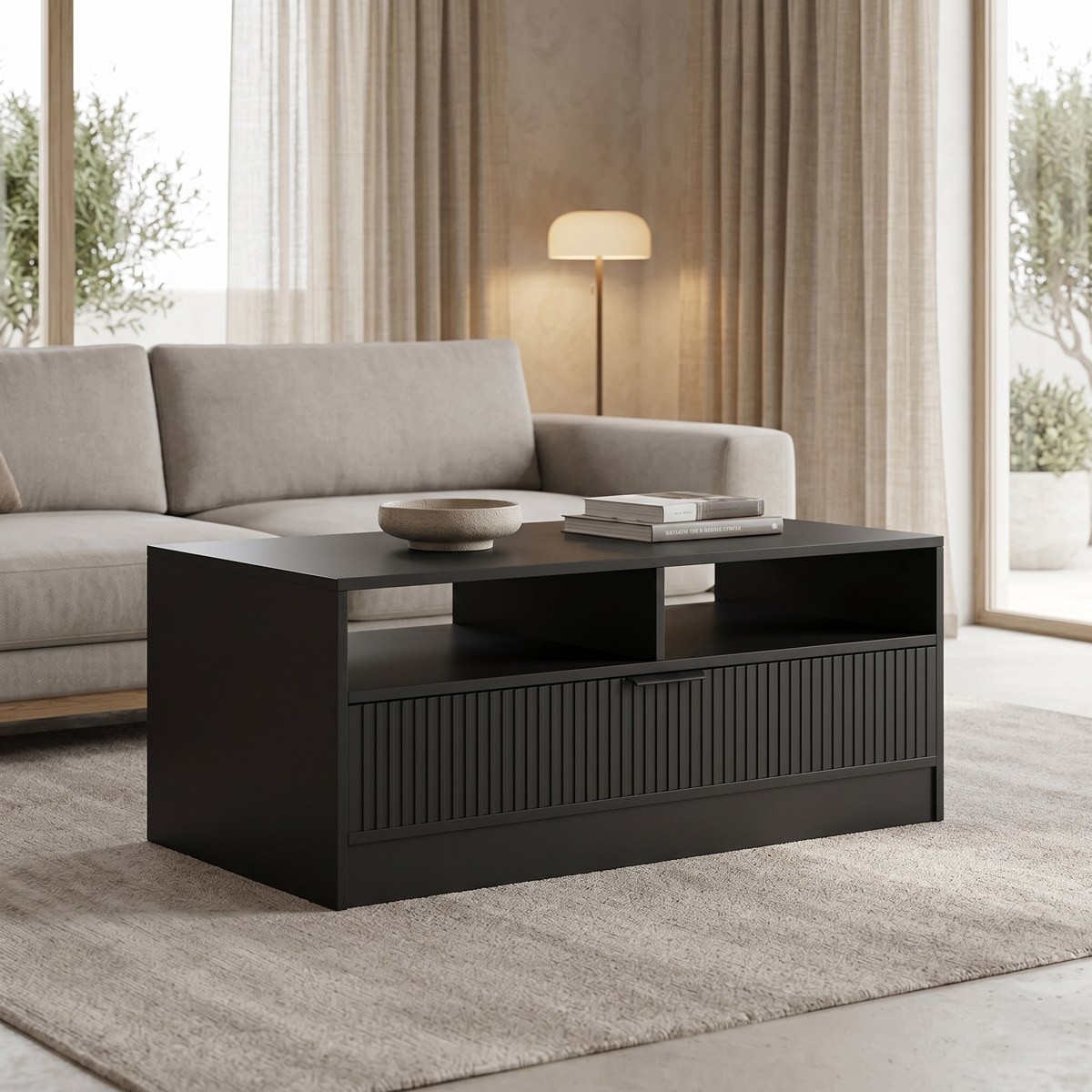 product_pako_230-000290 Τραπέζι σαλονιού Lemardo μαύρο 100x50x40εκ - Image 1