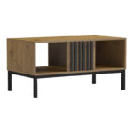 Τραπέζι σαλονιού Delanka oak-μαύρο 92x50x46εκ - Image 2