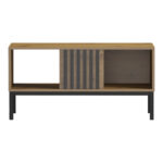 Τραπέζι σαλονιού Delanka oak-μαύρο 92x50x46εκ - Image 3